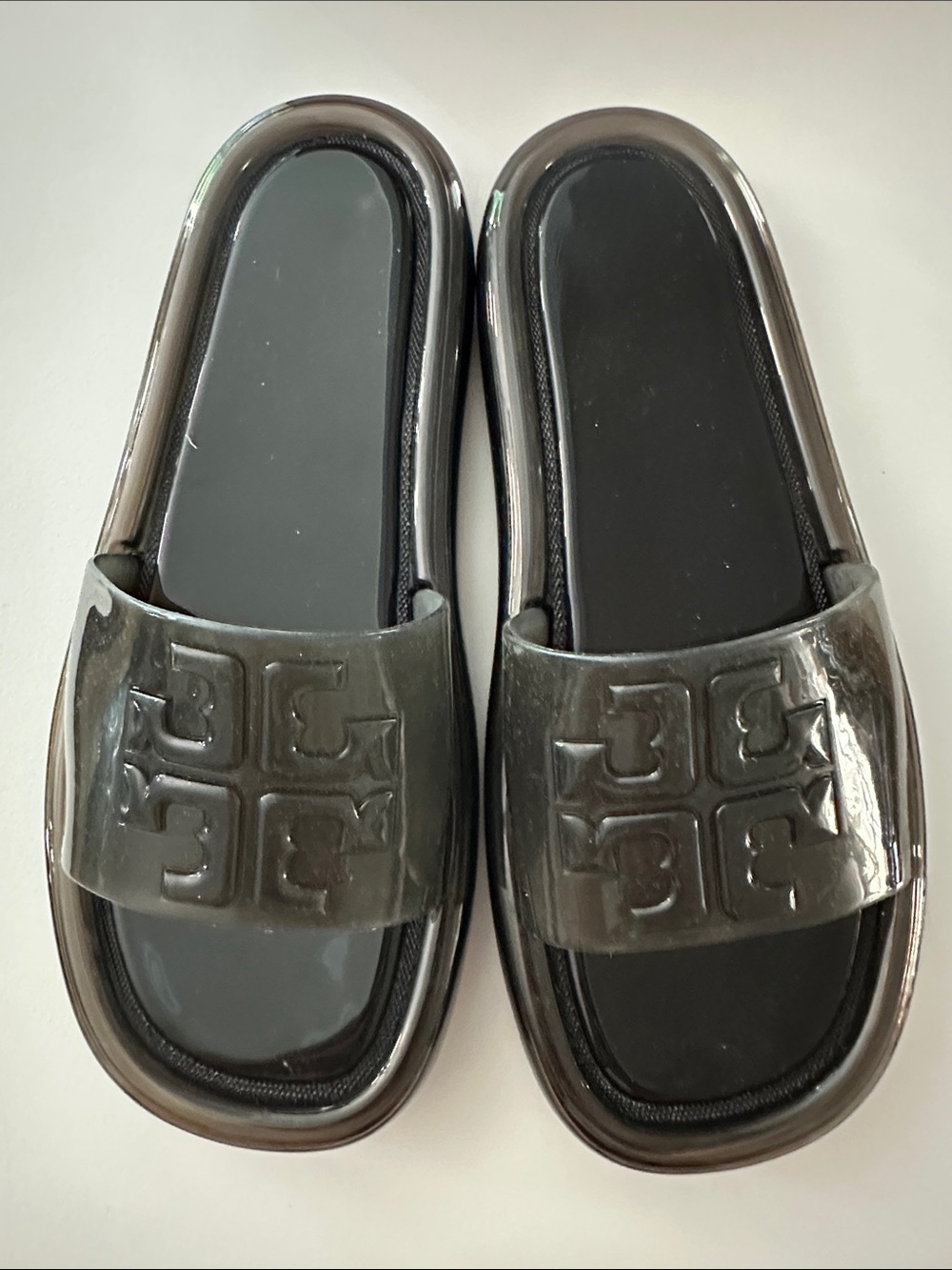 Tory Burch Black Logo Slide Sandals